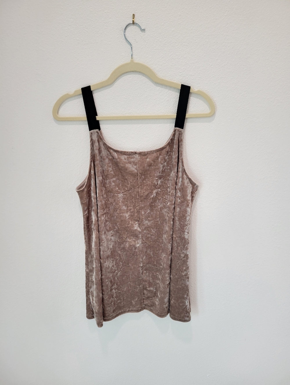 Capsule Velvet Taupe V-Neck Top Size 12 Black Straps - Picture 5 of 6